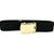 Black Cotton Web Belt with 24k Gold Buckle & Tip - Extra Long 55"
