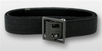 US Army Belt with Buckle: Black Elastic with Black Open Face Buckle & Tip - 44 Inch Cut