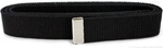 US Navy Female Black Belt: Cotton Web with Silver Mirror Finish Tip - No Buckle - 39" long