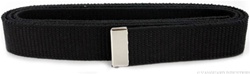 US Navy Female Black Belt: Cotton Web with Silver Mirror Finish Tip - No Buckle - 39" long