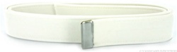 US Navy Male White Belt: CNT with Silver Mirror Finish Tip - 44" long