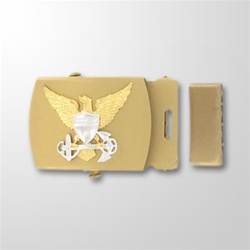 USCG Officer Emblem Gold Satin Buckle and Tip