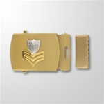 USCG PO 1st Class Emblem (E6) Gold Satin Buckle and Tip