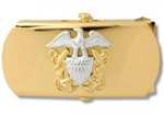 US Navy Buckle for Male Personnel: Commissioned Officer - 3" - 1 1/4" Wide - Gold