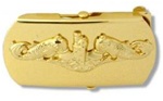 US Navy Buckle for Male Personnel: Submarine - Officer - 3" - 1 1/4" Wide - Gold