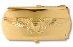 US Navy Buckle for Male Personnel: Flight - Officer - 3" - 1 1/4" Wide - Gold