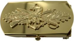 US Navy Buckle for Male Personnel: Seabee - Officer - 3" - 1 1/4" Wide - Gold