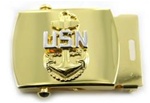US Navy Insignia Buckle Male: E-7 Chief Petty Officer (CPO) - Gold