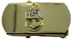 US Navy Buckle for Male Personnel: E-7 Chief - 3" - 1 1/4" Wide - Gold