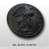 USMC Buttons: 45 Ligne Black Plastic -  Each