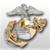 USMC Cap Device: Officer Dress Cap - Gold And Silver