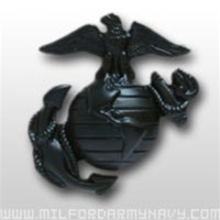 USMC Enlisted Cap Insignia: Service Cap - Black
