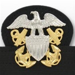 US Navy Cap Device On Stretch Band: Officer Regular (Mounted)
