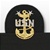 US Navy Cap Device On Stretch Band: E-9 Master Chief Petty Officer (MCPO) (Mounted)