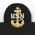 US Navy Cap Device On Stretch Band: E-8 Senior Chief Petty Officer (SCPO) (Mounted)