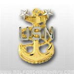 US Navy Cap Device No Band: E-9 Master Chief Petty Officer (MCPO)