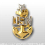 US Navy Mini Garrison Cap Device: E-8 Senior Chief Petty Officer (SCPO)