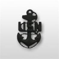 US Navy Cap Device Subdued Black Metal: E-7 Chief Petty Officer (CPO)