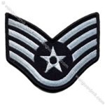 USAF Chevron - Full Color: E-5 Staff Sergeant (SSgt) - Large - Male
