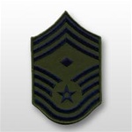 USAF Subdued Chevrons: E-9 Chief Master Sergeant (CMSgt) with Diamond - Small - Female