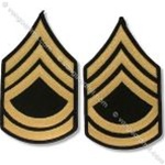 US Army Shoulder Chevrons Gold on Blue: E-7 Sergeant First Class (SFC)