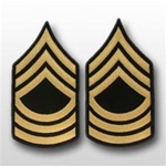 US Army Shoulder Chevrons Gold on Blue: E-8 Master Sergeant (MSG)