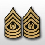 US Army Shoulder Chevrons Gold on Blue: E-9 Command Sergeant Major (CSM)