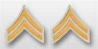 US Army Rank Gold/White: E-4 Corporal (CPL)