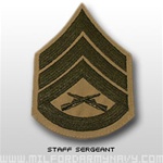 USMC Male Green/Khaki Shoulder Insignia: E-6 Staff Sergeant (SSgt)
