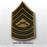 USMC Male Green/Khaki Shoulder Insignia: E-8 Master Sergeant (MSgt)