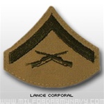 USMC Womens Chevron Embroidered Green/Khaki: E-3 Lance Corporal (LCpl)
