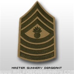 USMC Womens Chevron Embroidered Green/Khaki: E-9 Master Gunnery Sergeant (MGySgt)