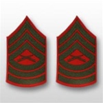 USMC Rank Mens Merrowed Edge Green/Red: E-8 Master Sergeant (MSgt)