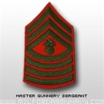 USMC Rank Mens Merrowed Edge Green/Red: E-9 Master Gunnery Sergeant (MGySgt)