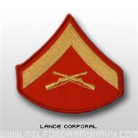 USMC Male Gold/Red Shoulder Insignia: E-3 Lance Corporal (LCpl)