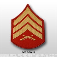 USMC Male Gold/Red Shoulder Insignia: E-5 Sergeant (Sgt)