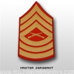 USMC Male Gold/Red Shoulder Insignia: E-8 Master Sergeant (MSgt)