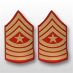 USMC Male Gold/Red Shoulder Insignia: E-9 Sergeant Major (SgtMaj)