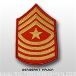 USMC Womens Chevron Embroidered Merrowed Gold/Red: E-9 Sergeant Major (SgtMaj)