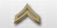 US Army Rank Mens 22k Anodized Collar Insignia:  E-4 Corporal (CPL)