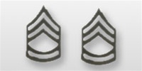 US Army Enlisted Rank - Superior Subdued Black Metal Collar Insignia: E-7 Sergeant First Class (SFC