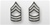 US Army Enlisted Rank - Superior Subdued Black Metal Collar Insignia: E-8 Master Sergeant (MSG)