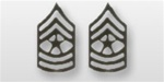 US Army Enlisted Rank - Superior Subdued Black Metal Collar Insignia: E-9 Sergeant Major (SGM)