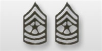 US Army Enlisted Rank - Superior Subdued Black Metal Collar Insignia: E-9 Sergeant Major (SGM)
