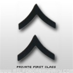 USMC Black Metal Collar Insignia: E-2 Private First Class (PFC)