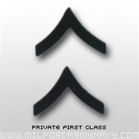USMC Black Metal Collar Insignia: E-2 Private First Class (PFC)