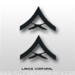 USMC Black Metal Collar Insignia: E-3 Lance Corporal (LCpl)