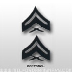 USMC Black Metal Collar Insignia: E-4 Corporal (Cpl)