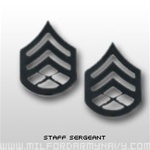 USMC Black Metal Collar Insignia: E-6 Staff Sergeant (SSgt)