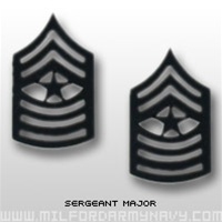 USMC Black Metal Collar Insignia: E-9 Sergeant Major (SgtMaj)